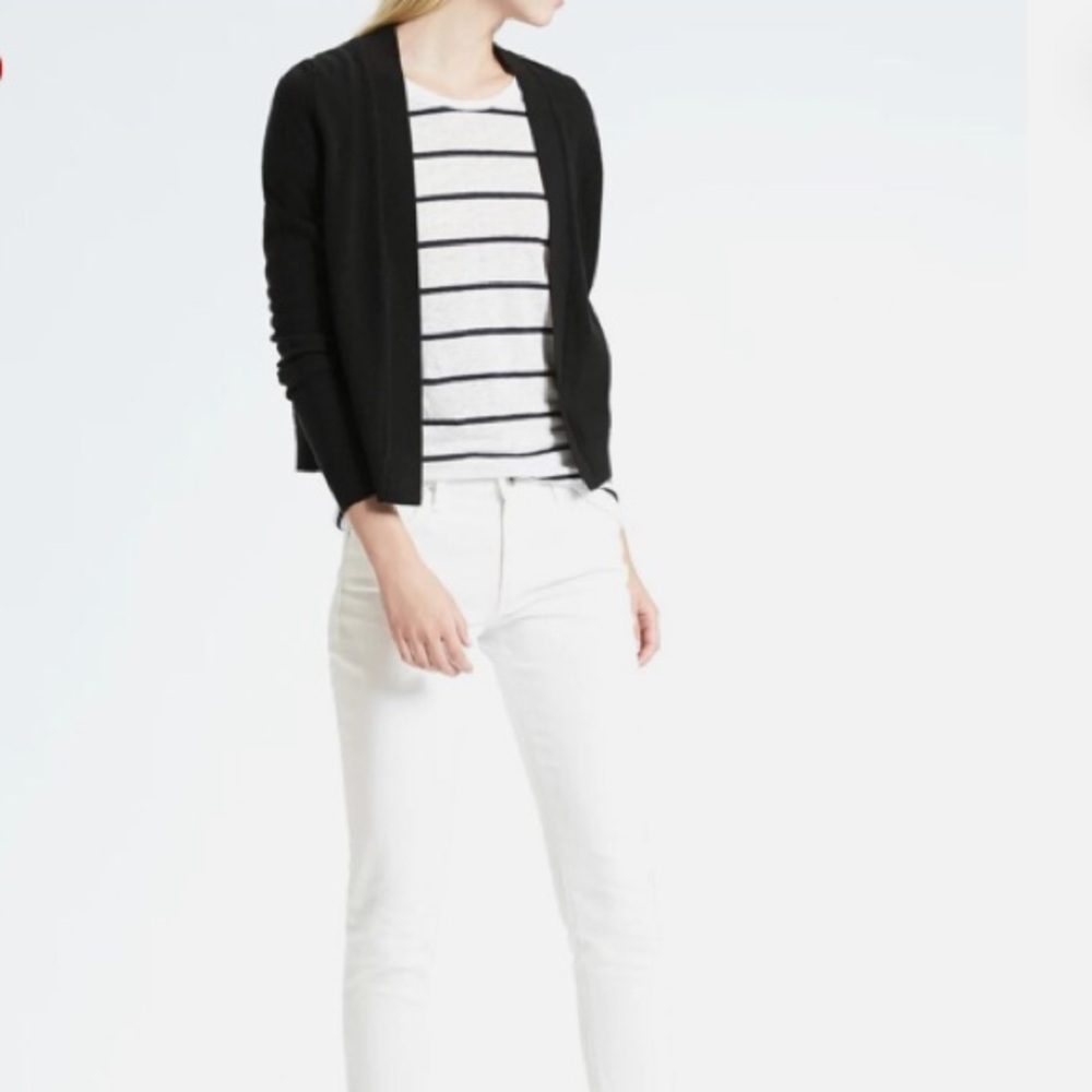 Banana Republic Feather Touch 100% Merino Wool Navy Open Front Cardigan